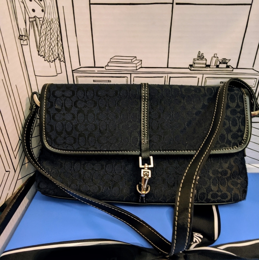 Coach Signature Mini Lurex Clip Evening Purse